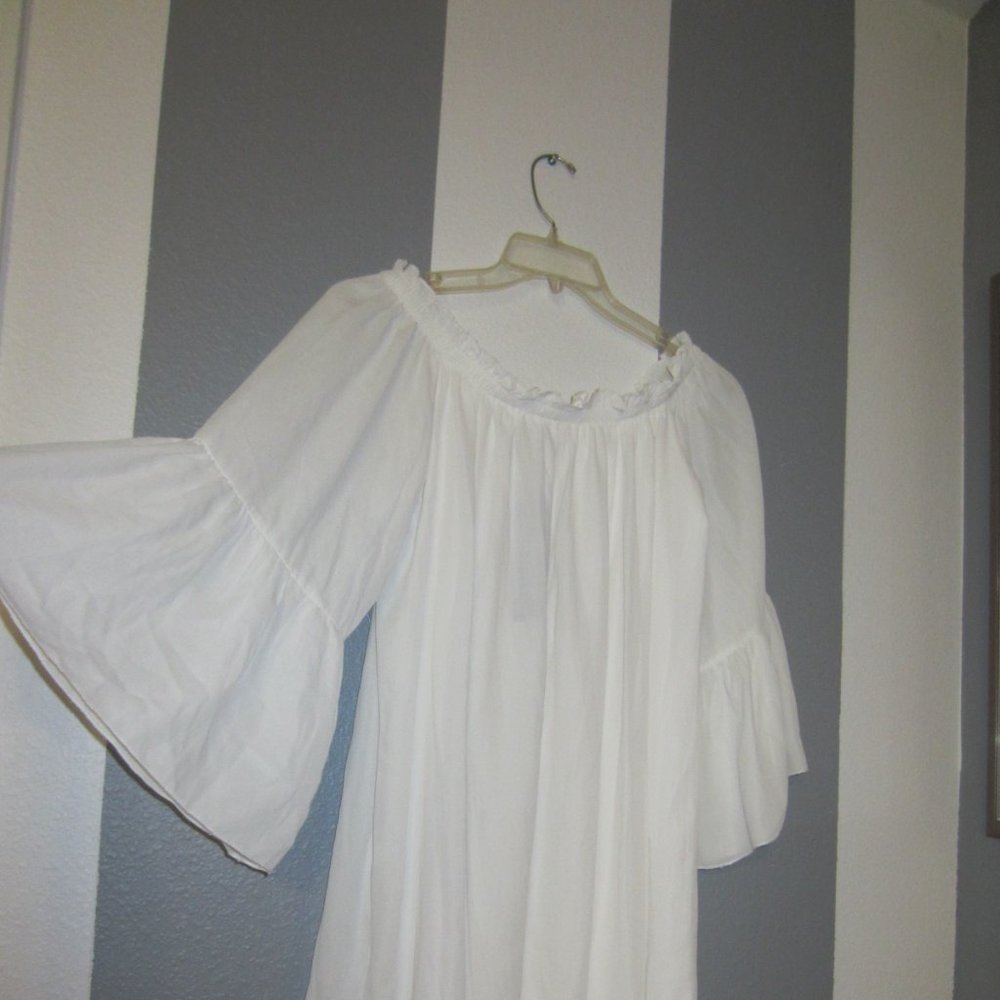 Zanzea Collection Women White 3/4 Sleeve Blouse L